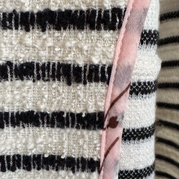 Dolan Striped Open Front Jacket // Black/White // Size Medium - Picture 4 of 5